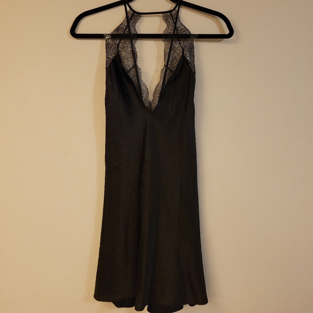 VICTORIA'S SECRET! Sexy Black lace and satin Slip dress Size M